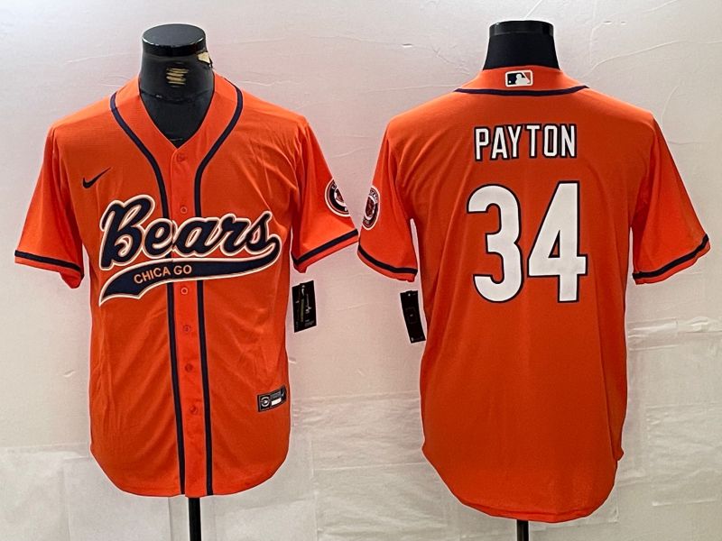 Men Chicago Bears #34 Payton Orange Joint Name 2024 Nike Limited NFL Jersey style 1->chicago bears->NFL Jersey